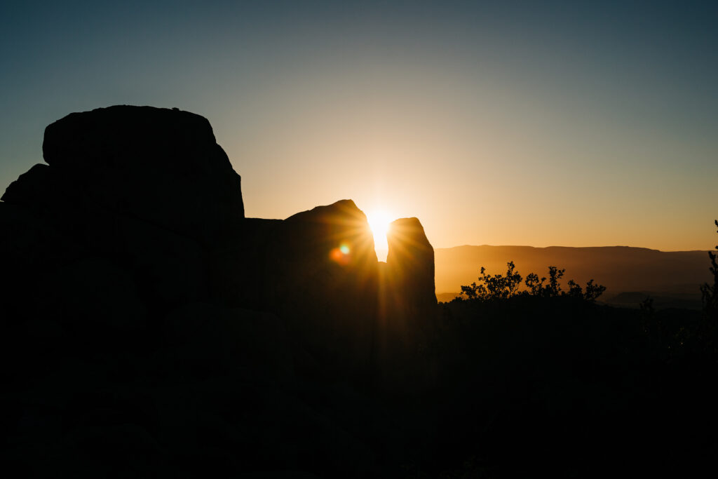 Sunrise at Grapevine Hills Trail at Big Bend National Park